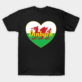 Dinbych Cymru UK Baner Cymru Calon T-Shirt